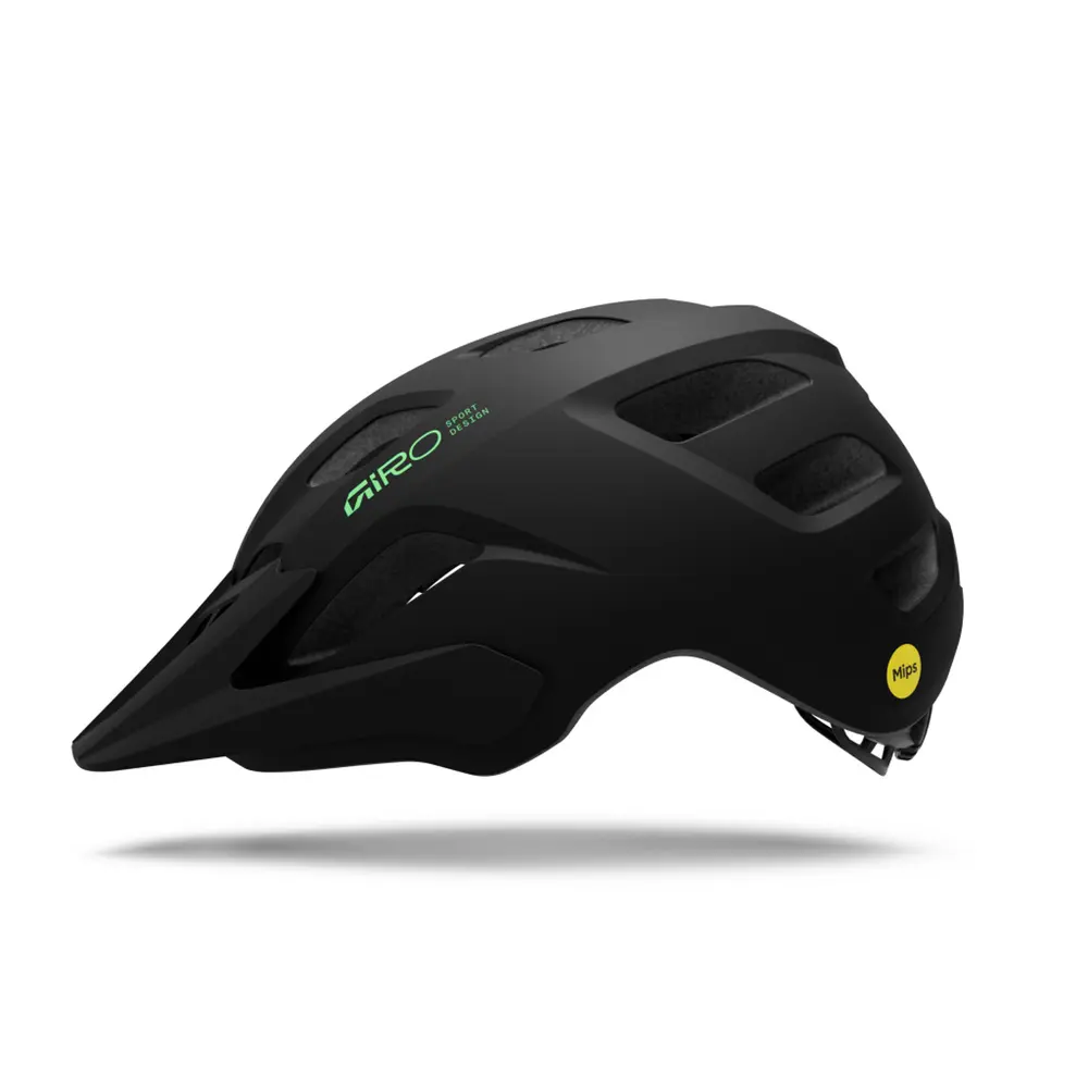 Giro Fixture II Youth MIPS, matte black/vivid green, UY 50-57